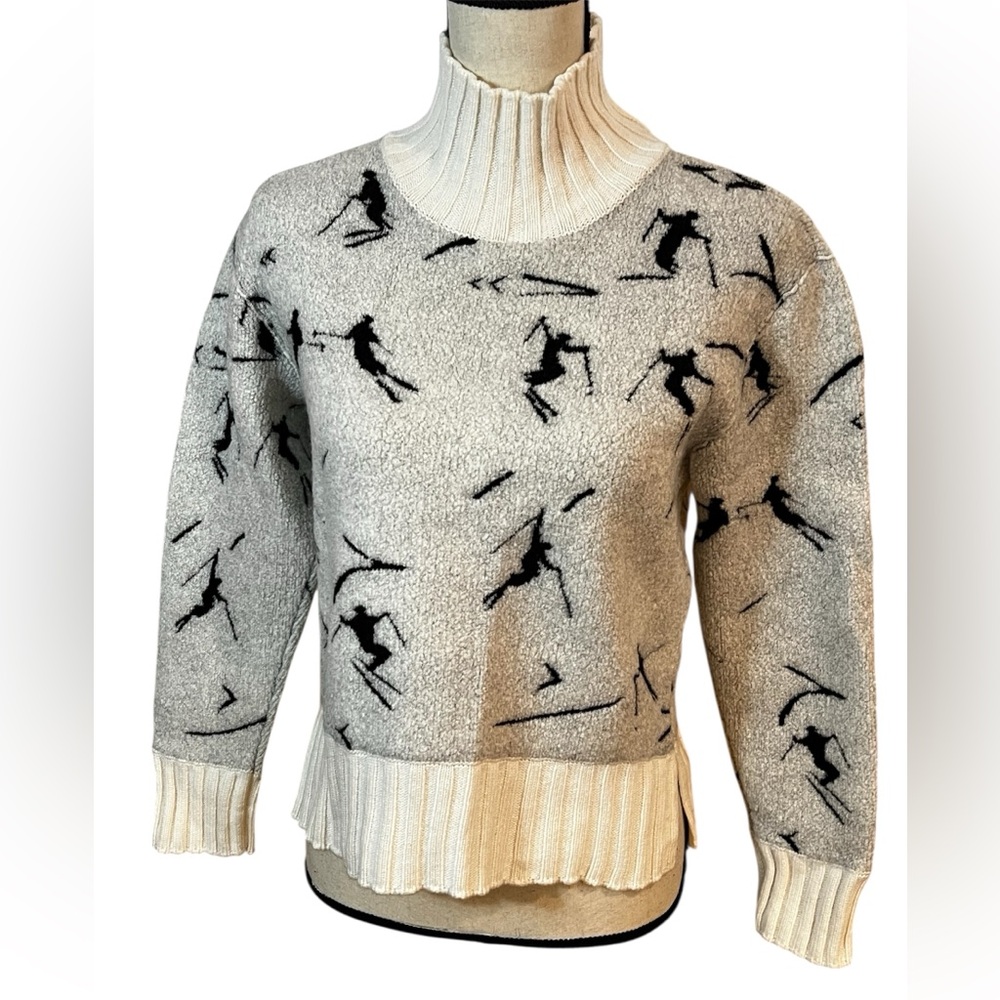 Frauenschuh Tina Multi Ski Print Wool Pullover Sweater Sz-38/M